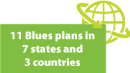 11 Blues plans in 7 states and 3 countries