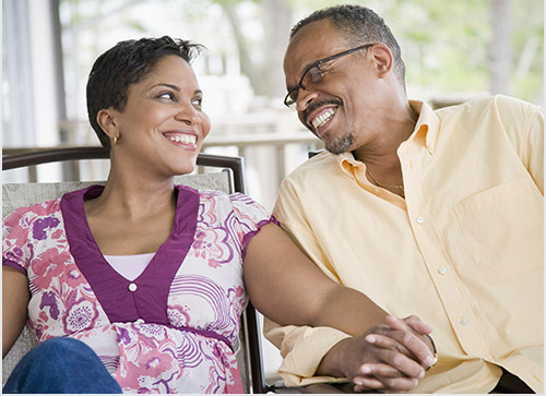 couple smiling at each other