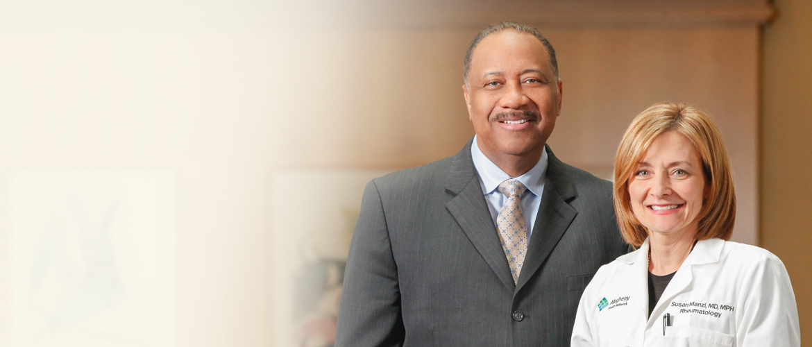 Charles DeShazer, MD, Chief medical officer of Highmark Heralth Plan, and Susan Manzi, MD, chairwoman of AHN's Department of Medicine