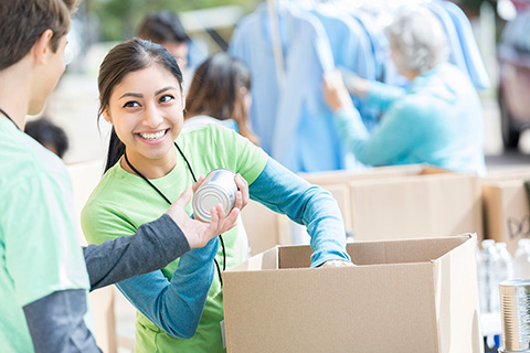 Volunteering at a Food Bank