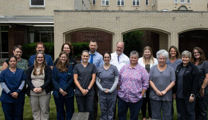 The AHN Traumatic Brain Injury Rehabilitation Program, centered at Allegheny Valley Hospital, includes a dedicated team of hospitalists, rehabilitation physicians, physical therapists, occupational therapists, speech therapists, social workers, dietitians, registered nurses, and aides.