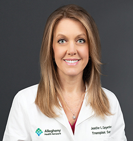 Jennifer Carpenter, MD, is the surgical director of the living donor kidney transplant program at AHN