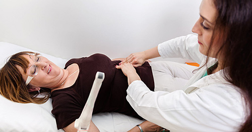 Patient laying on table