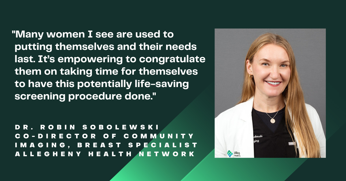 Dr. Robin Sobolewski, Co-Director of Community Imaging, Breast Specialist, AHN