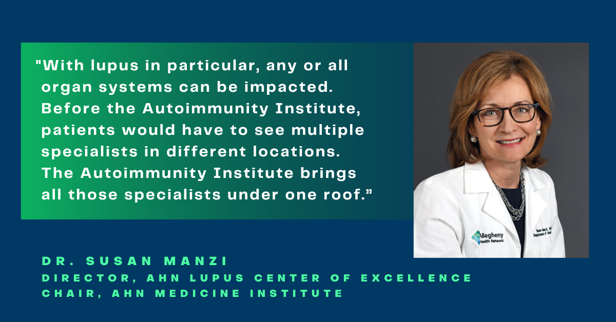 Susan Manzi, MD, Chair of the Allegheny Health Network (AHN) Medicine Institute