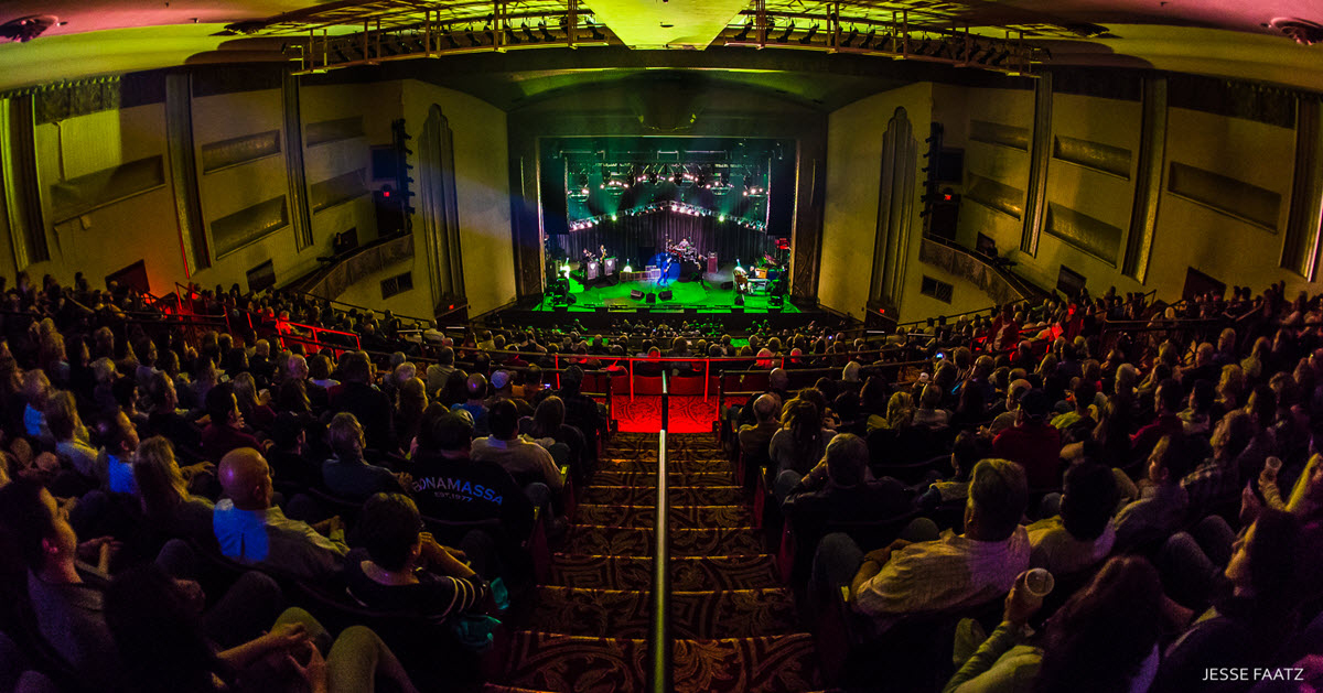 Inside shot of crowd in the theatre of the Kirby Center for the Performing Arts