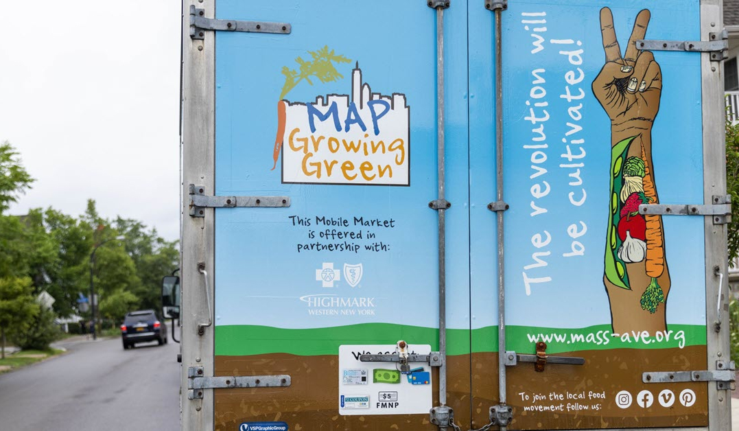 The MAP Growing Green mobile unit improves access by taking food and other resources into the community.