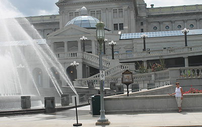 Helen standing outside the capitol in Harrisburg