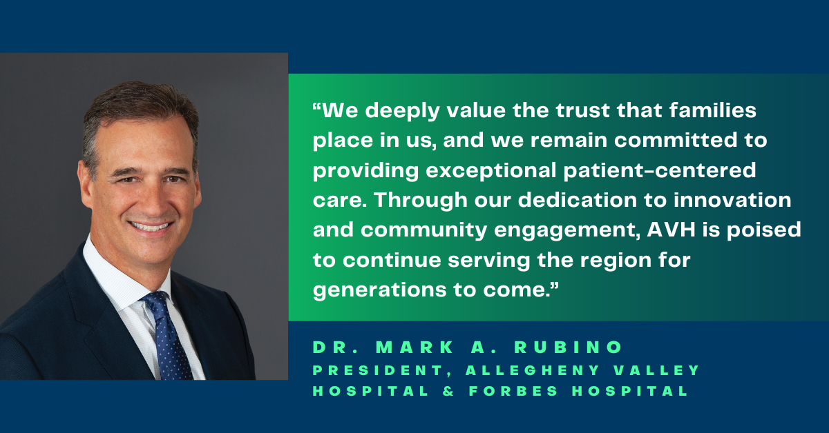 Mark A. Rubino, MD, President of Allegheny Health Network’s (AHN) Forbes Hospital