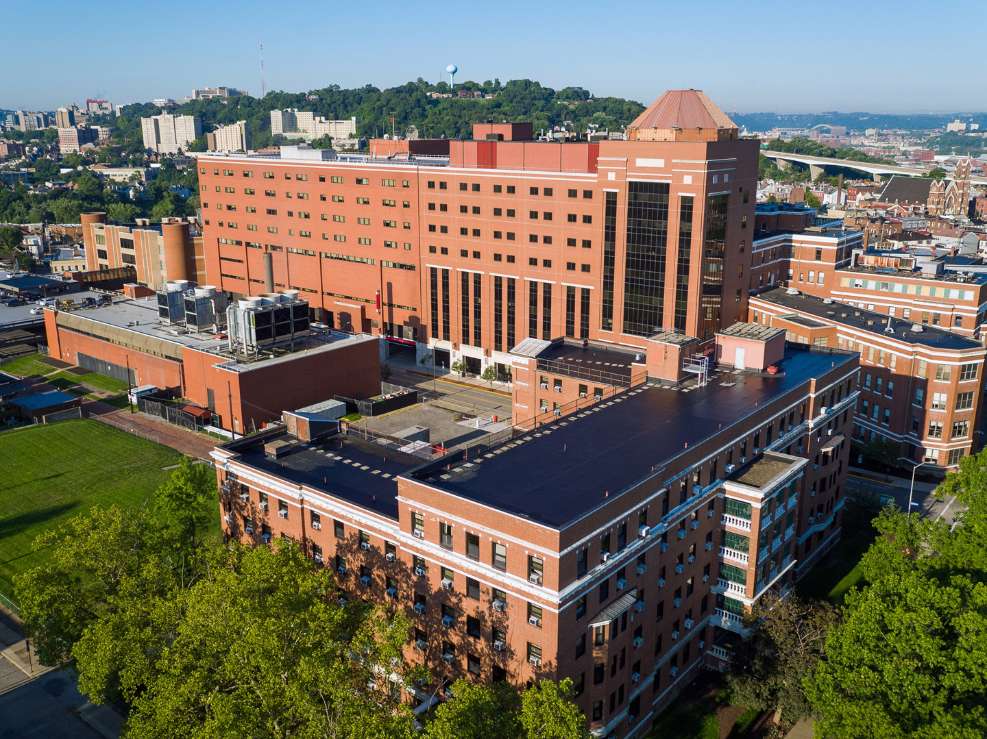 Aerial view of AHN West Penn Hospital